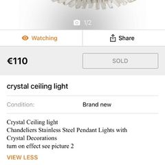 Crystal ceiling light