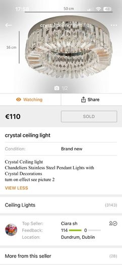 Crystal ceiling light