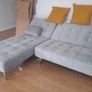 Light grey velvet corner Sofa Bed Large. 236cm Image 4