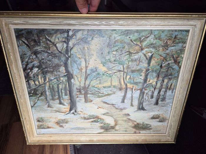 Oil on board vintage landscape