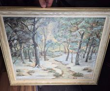 Oil on board vintage landscape