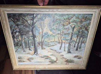 Oil on board vintage landscape