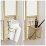 LED Mirrored Bathroom Cabinet with Storage, Basket & Hair Dryer Holder Image 3