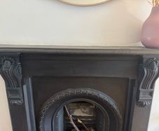 Original cast iron fireplace