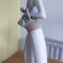 Vintage Porcelain Girl Holding Basket Figurine Image 5