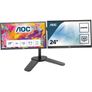 Dual Aoc E2460sh 24" Led Monitor, Speakers, 1ms 1080p Hdmi/vga/dvi Image 2