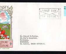 1970 Guernsey 4d Agriculture and Horticulture Commemorative Stamp Illustrated Addressed First Day of Issue (FDC)