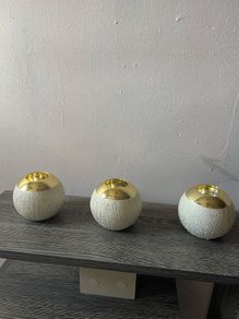 Tea lights Candles Holders Set of 3 Gold