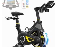 Exercise Bike, Adjustable Magnetic Resistance Stationary Bikes for Home Cardio with Exclusive App, Indoor Bike Capacity Comfortable Seat, Tablet Mount and Fitness Courses