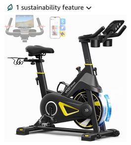 Exercise Bike, Adjustable Magnetic Resistance Stationary Bikes for Home Cardio with Exclusive App, Indoor Bike Capacity Comfortable Seat, Tablet Mount and Fitness Courses