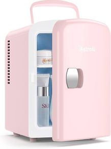 NEW SALE | Mini Fridge 4 Litre, 6 Can Portable AC+DC Power Cooler & Warmer, for Bedrooms, Cars, Offices; Skincare, Makeup, Cosmetics, Food
