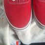 Mens. Red Vans Authentic Trainers Image 6