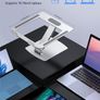 Laptop Stand Adjustable Height, Ergonomic Air-Ventilated Laptop Riser Holder for Desk, Aluminum Foldable Laptop Cooling Pads Computer Stand Compatible with MacBook Air Pro (10-16")-Silver Image 6