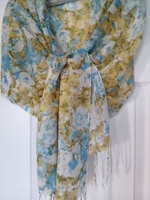 Long Scarf with Knotted Fringe