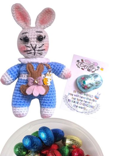 Handmade Easter Bunny in Gift Box,Cute Personalised Bunny, Perfect Gift