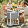 Cooler Trolley with 56 L Capacity Serving Cart with Wheels, Bottle Opener, Lower Shelf, Handle Image 6