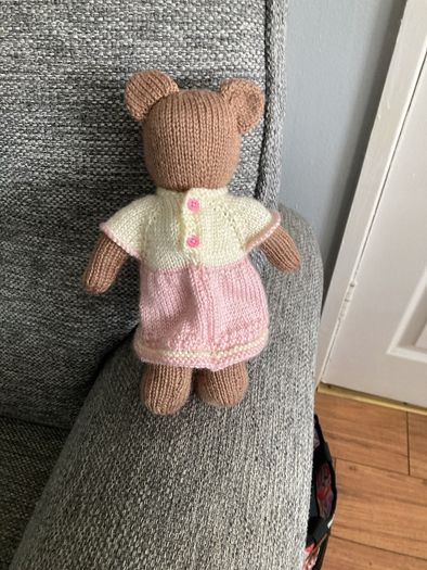 Hand knit teddy