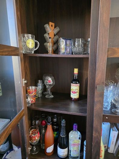 Dark wood glass cabinet