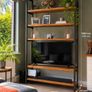 Handmade Industrial Shelving or TV Unit. Reclaimed Timber Image 5