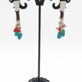 Vintage 925 Sterling Silver Turquoise & Carnelian Stud Earrings Image 10