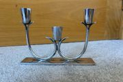Mid-Century Modern silver-plated 3-light candelabra manufactured by Oneida Silversmith
