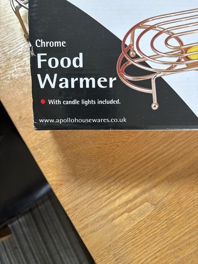 Chrome Food warmer with candles