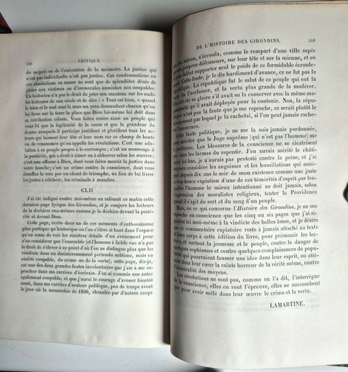 Very Scarce, Excellent Condition. Antique Set of French books, Histoire des Girondins by Lamartine.