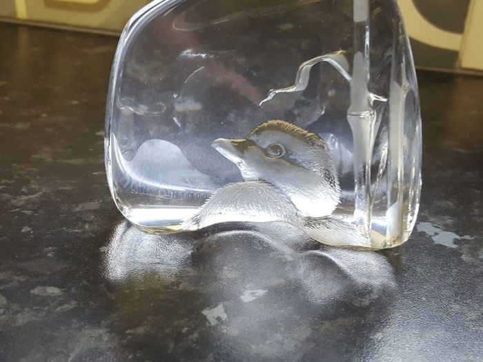 Mats Jonasson Glass Chick Paperweight