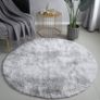 FREE P&P Round Rugs for Bedrooms Fluffy Living Room Circle Area Rug Soft Shaggy Carpet for Kids Room Floor Mat (Grey white, 80cm) Image 3