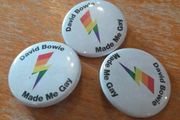 David Bowie Made Me Gay Badge. 5 euro each inc post.  Bowie, glam, Ziggy, Lightening Bolt, Rainbow, LGBTQ
