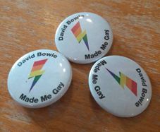 David Bowie Made Me Gay Badge. 5 euro each inc post.  Bowie, glam, Ziggy, Lightening Bolt, Rainbow, LGBTQ