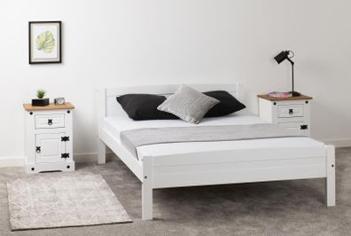 Amber 4'6" Bed in White