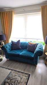Buttoned Gosford Small Teal Sofa