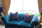 Buttoned Gosford Small Teal Sofa