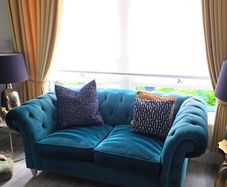 Buttoned Gosford Small Teal Sofa