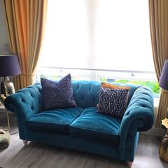 Buttoned Gosford Small Teal Sofa