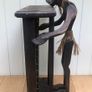 Hand Carved African Wood CD Holder Side Table Image 7