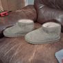 Faux suede ankle boots with faux fur lining - green Image 2