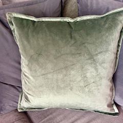 Velvet 'sage' cushion covers (x 3)
