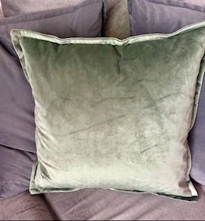 Velvet 'sage' cushion covers (x 3)