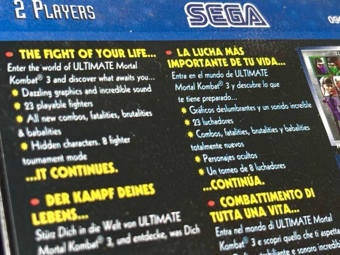 Ultimate Mortal Kombat 3 for Sega Mega Drive Boxed and Minty