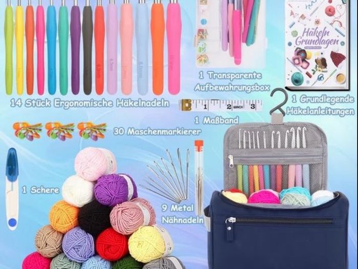 Brand New Coopay 73-Piece Crochet Set for Beginners with Yarn and Accessories