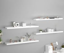 Floating Wall Shelves 4 pcs White 120x23.5x3.8 cm MDF