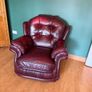 Burgundy Leather 3 Piece Sofa Suite - 3+1+1 Image 2