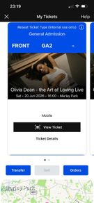 2 tickets Olivia Dean 20.june Marlay Park