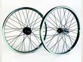 Bm 14Mm (Rear Only) Anodised Green Rim Black Spokes With 9T Driver