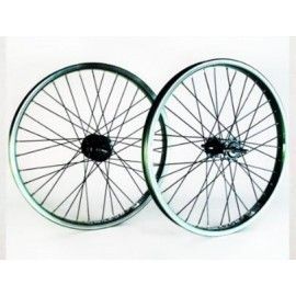 Bm 14Mm (Rear Only) Anodised Green Rim Black Spokes With 9T Driver