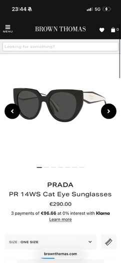 Prada black and white sunglasses