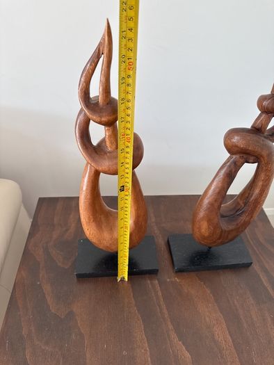 Wooden abstract sculpture x 2