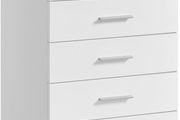 Rolling Cabinet Mobile Filing Cabinet Drawer Cabinet Printer Stand with 5 Drawers with Screwless Slide Rails for Office Home Office Cloud White